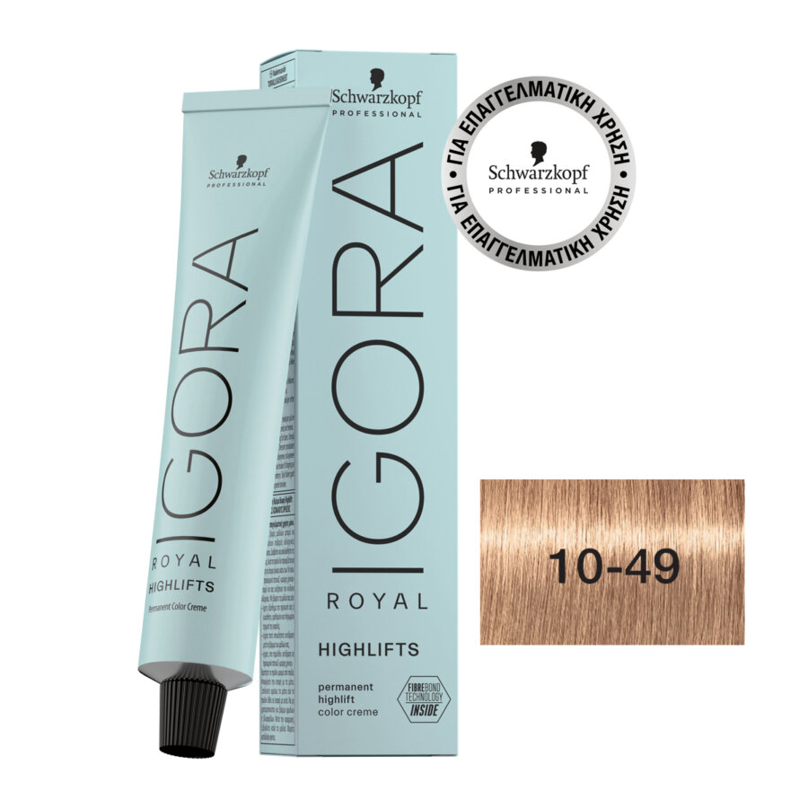 Schwarzkopf Professional IGORA ROYAL Highlifts 10-49  Κατάξανθο Μπεζ Βιολέ 60ml