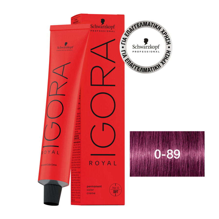 Schwarzkopf Professional IGORA ROYAL 0-89 Κόκκινο Βιολέ Μίξτον 60 ml