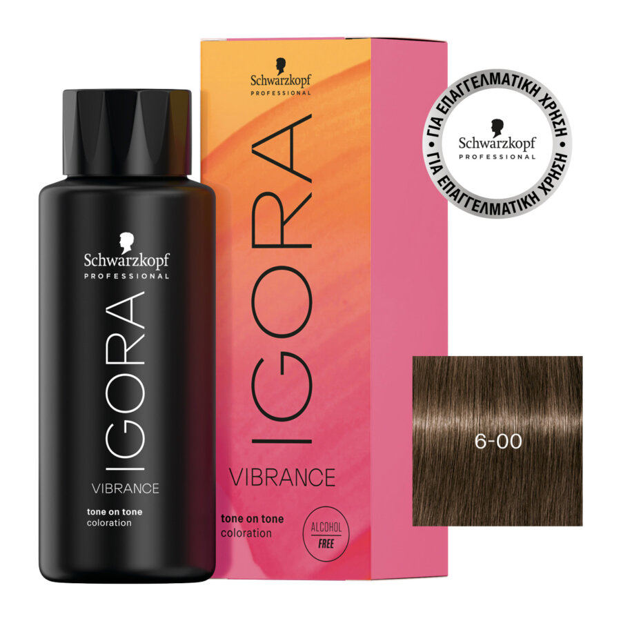 Schwarzkopf Professional IGORA VIBRANCE 6-00 ΞΑΝΘΟ ΣΚΟΥΡΟ ΕΝΤΟΝΟ ΦΥΣΙΚΟ 60ml