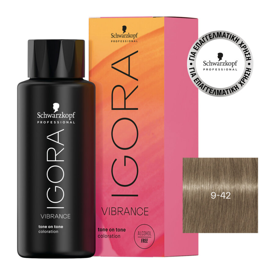 Schwarzkopf Professional IGORA VIBRANCE 9-42 ΞΑΝΘΟ ΠΟΛΥ ΑΝΟΙΧΤΟ ΜΠΕΖ ΦΥΜΕ 60ml