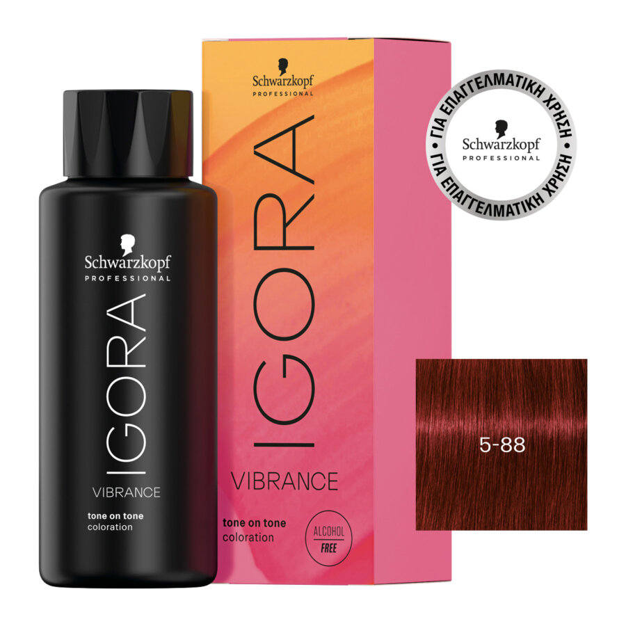 Schwarzkopf Professional IGORA VIBRANCE 5-88 Καστανό Ανοιχτό Έντονο Κόκκινο 60 ml