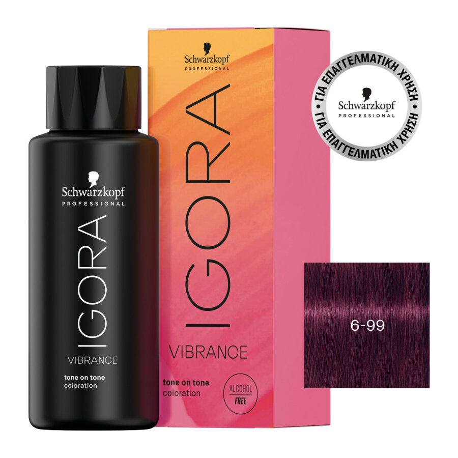 Schwarzkopf Professional IGORA VIBRANCE 6-99 Ξανθό Σκούρο Έντονο Βιολέ 60 ml