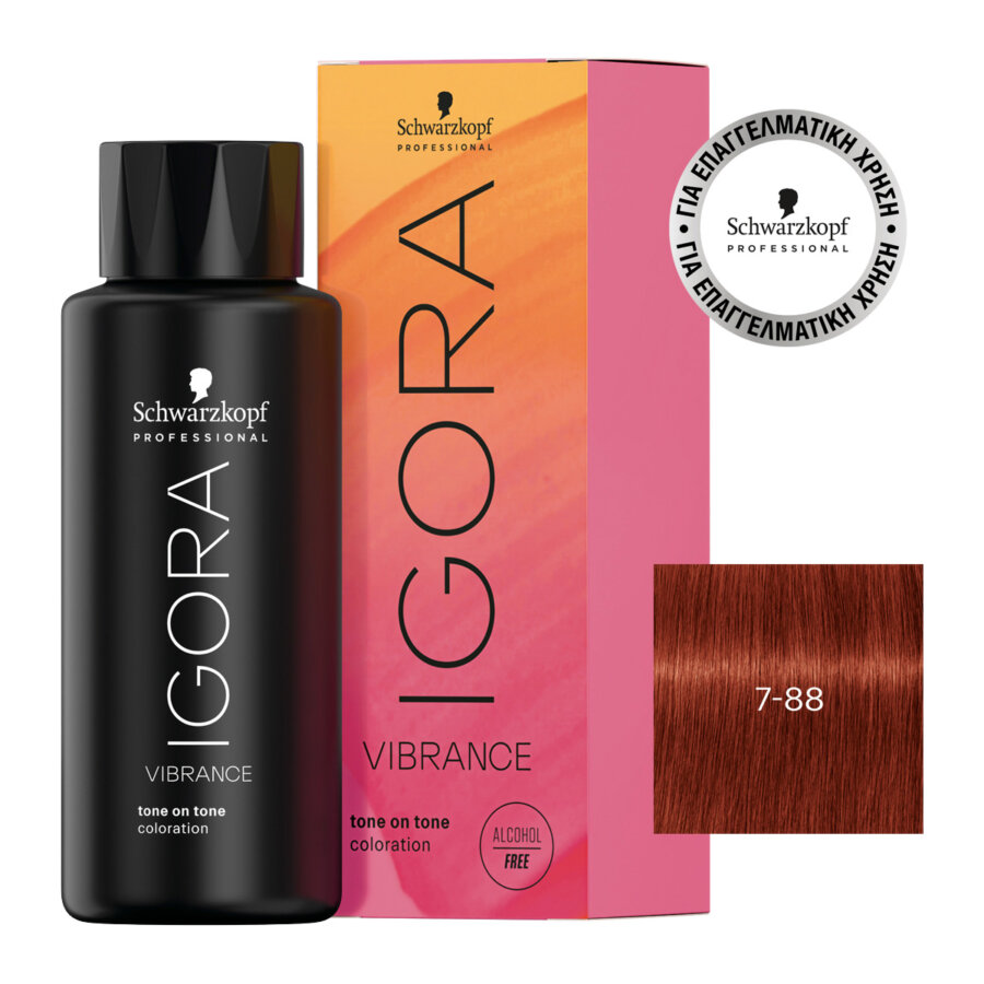 Schwarzkopf Professional IGORA VIBRANCE 7-88 Ξανθό Μεσαίο Έντονο Κόκκινο 60 ml
