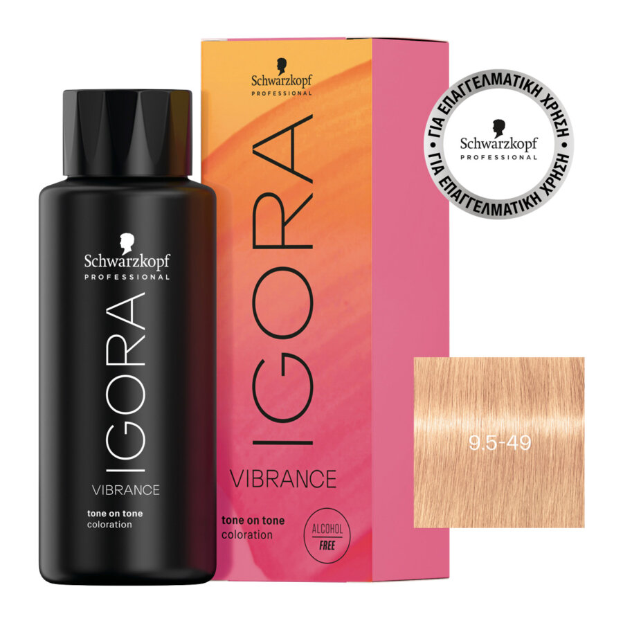 Schwarzkopf Professional IGORA VIBRANCE 9,5-49 Ξανθό Ιβουάρ Μπεζ Βιολέ 60 ml