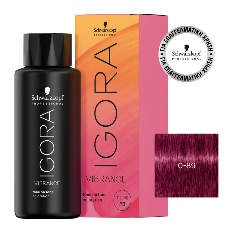 Schwarzkopf Professional IGORA VIBRANCE 0-89 ΚΟΚΚΙΝΟ ΒΙΟΛΕ ΜΙΞΤΟΝ 60ml