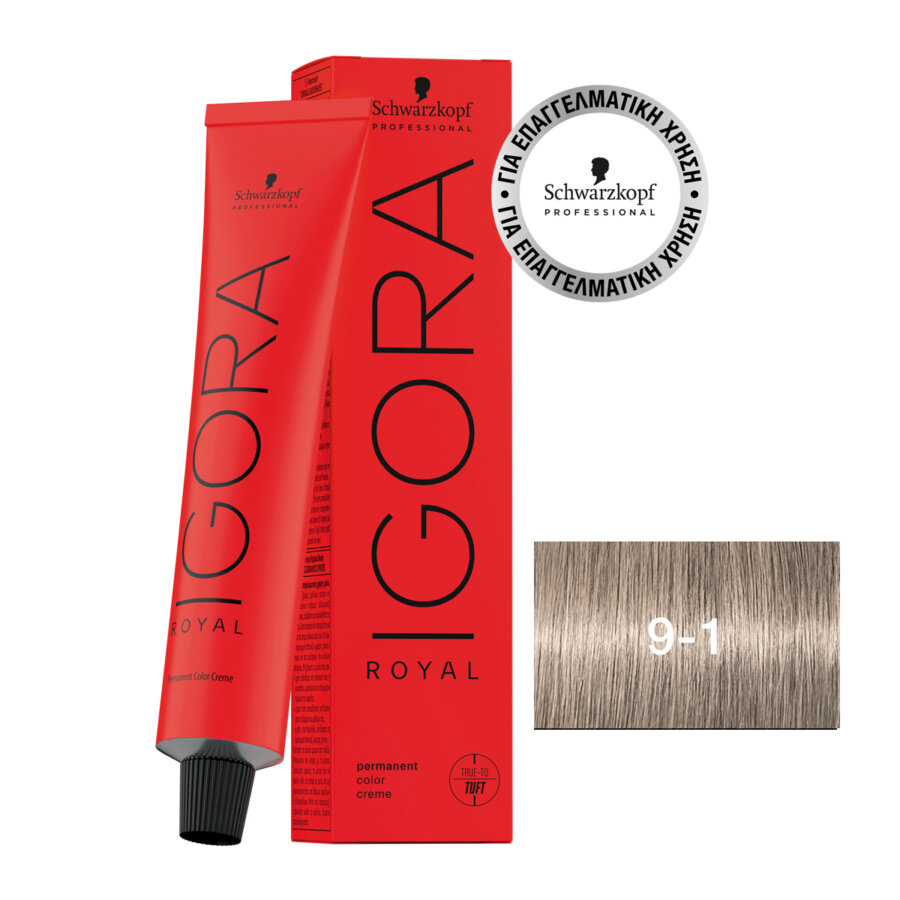 Schwarzkopf Professional IGORA ROYAL 9-1 Extra Light Blonde Cendré 60 ml