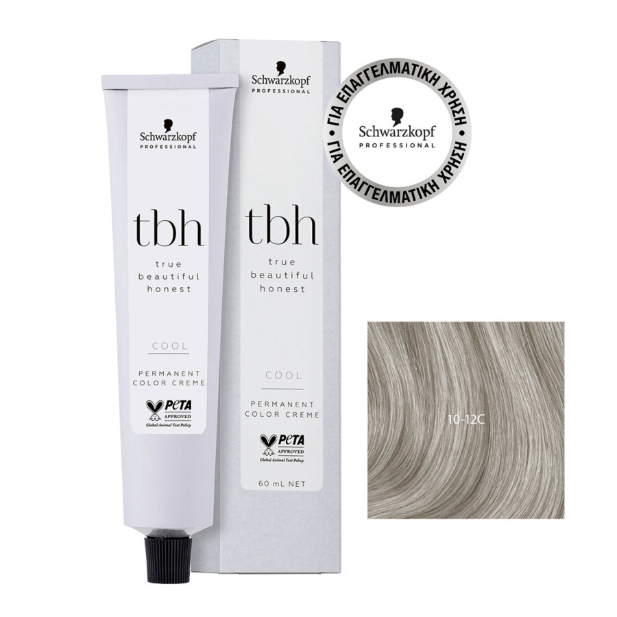 tbh – true beautiful honest Permanent Color Creme 10-12C Ultra Light Blonde Cendré Ash 60ml