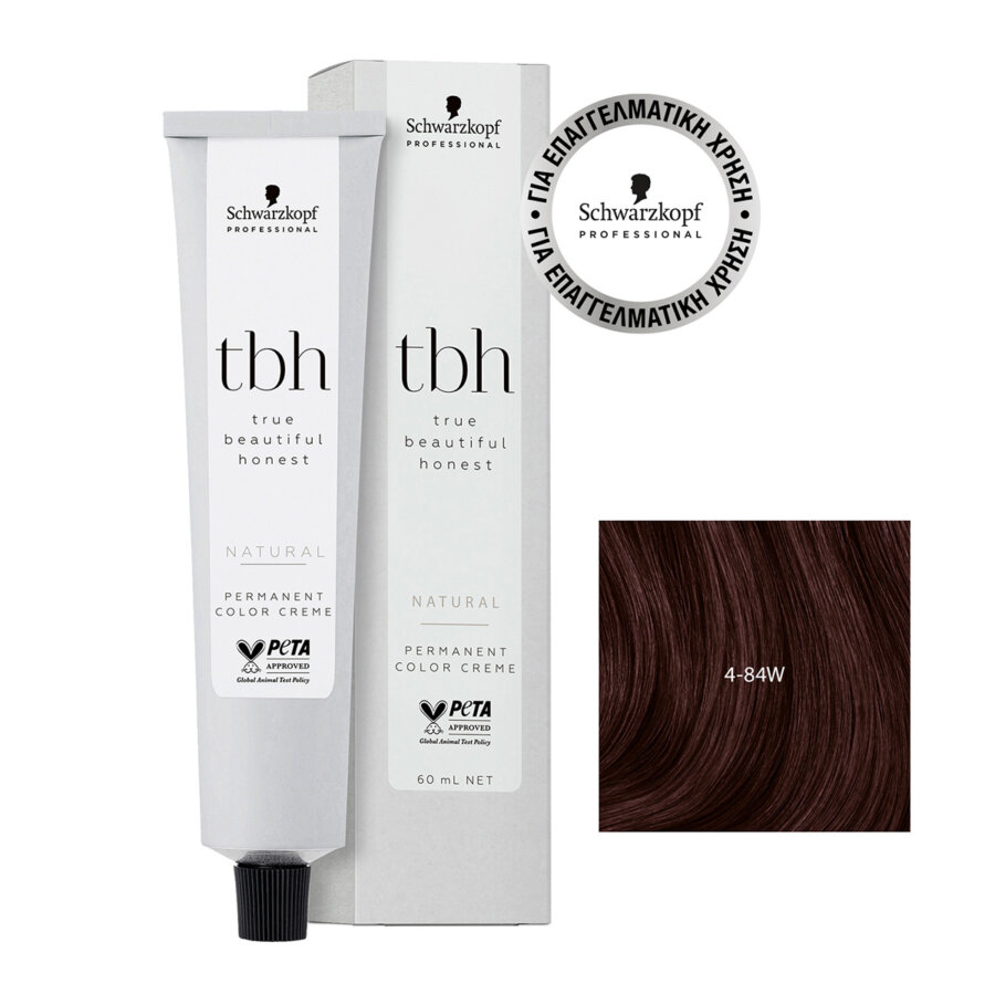 tbh – true beautiful honest Permanent Color Creme 4-84W Medium Brown Red Beige 60ml