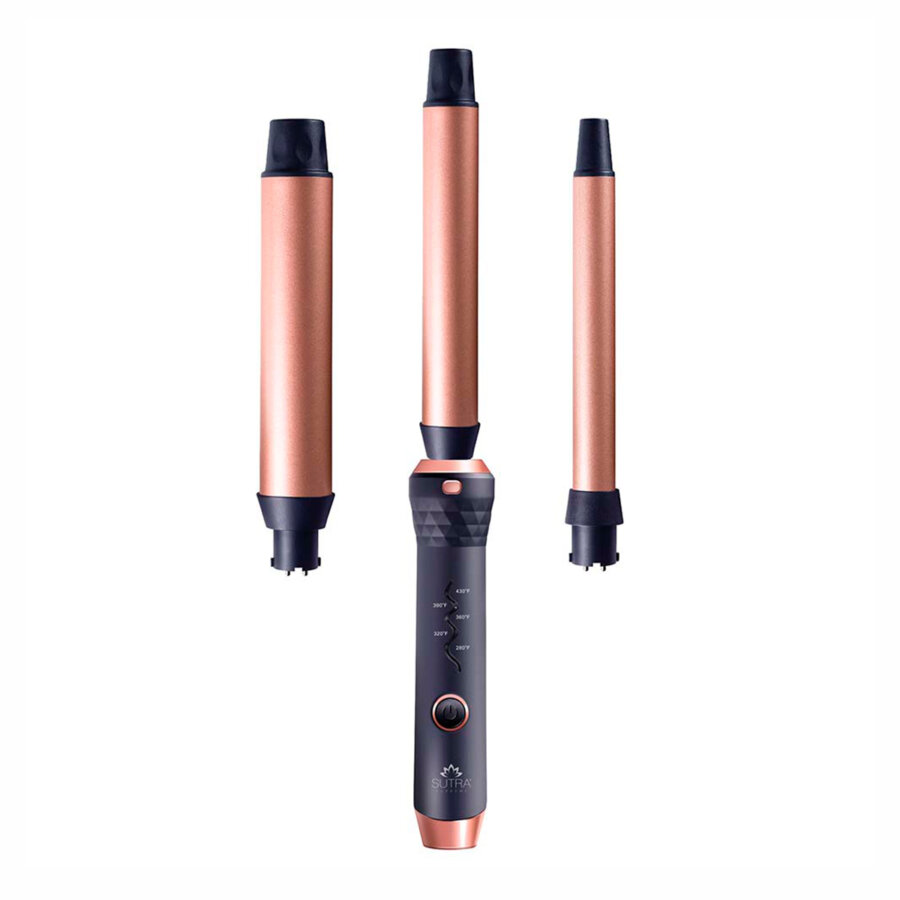 Sutra Clipless Curling Set Black/Rose Gold – Interchangeable