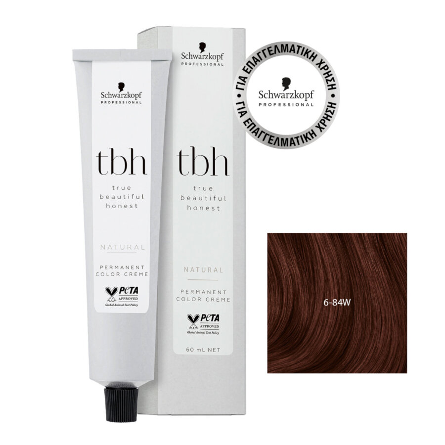 Schwarzkopf Τrue Βeautiful Ηonest 6-84W Ξανθό Σκούρο Κόκκινο Μπεζ 60ml