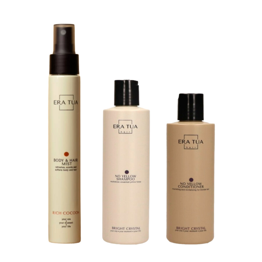 Era tua set No Yellow Shampoo(250ml) + No Yellow Conditioner(200ml) +Era Tua Rich Cocoon Mist (75ml)